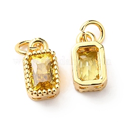 Ciondoli in vero ottone placcato oro 18k con zirconi cubici intarsiati&nbsp;ZIRC-L100-075G-06