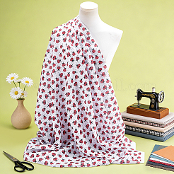 2 m de tissu polyester à motif coccinelle&nbsp;DIY-WH0061-055