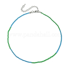 Колье из граненого ронделя из стеклянных бусин для женщин&nbsp;NJEW-M208-02B
