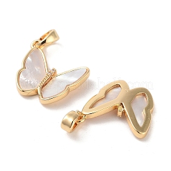 Подвески из латуни с двойной бабочкой и прозрачным микропаве с кубическим цирконием&nbsp;KK-B102-19G