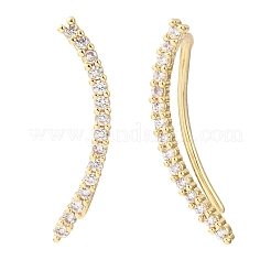 Pendientes trepadores de latón con circonitas cúbicas engastadas&nbsp;LS-KK-CBAA351-15G-01