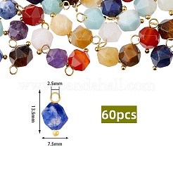 60 шт. подвески из натуральных смешанных камней на тему чакры FIND-HY0001-26