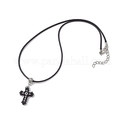 2 шт. 2-х цветные стеклянные бусины-крестики с подвесками на шею&nbsp;NJEW-MZ00093