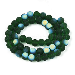 Матовые прозрачные стеклянные бусины GLAA-T032-T8mm-MBB22