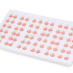 Серьги-гвоздики из натурального жемчуга в форме сердца из латуни PEAR-N020-06Y