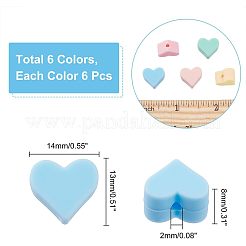 36 шт. 6 цвета пищевые экологически чистые силиконовые бусины SIL-NB0001-07