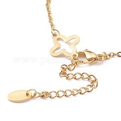 Bracelets à maillons en acier inoxydable 304 avec trèfle&nbsp;BJEW-JB06028