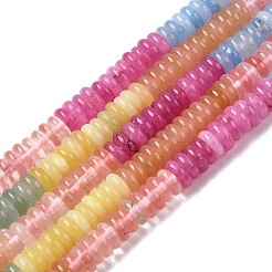 Brins de perles en verre de quartz cerise et en jade blanc naturel teinté et en aventurine verte&nbsp;X-G-H333-02C
