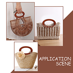 Овальная деревянная сумка с ручкой и люверсами FIND-WH0128-77