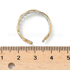 Двухцветные манжетные кольца из нержавеющей стали 304 RJEW-S635-01GP-D