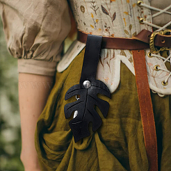 2 шт. зажимы для кардигана из искусственной кожи с листьями&nbsp;JEWB-CL0001-01C