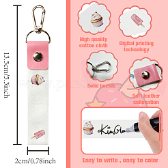 Брелок для ключей из искусственной кожи и хлопка с именным маркером AJEW-WH0514-030