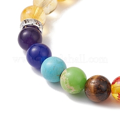 Браслеты с подвесками из необработанного натурального цитрина BJEW-JB10298-05