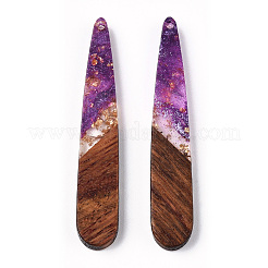 Подвески из прозрачной смолы и ореха&nbsp;RESI-N039-69F