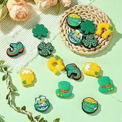 16шт 8 стиля набор силиконовых бусин на тему Дня Святого Патрика&nbsp;SIL-CJ0003-02