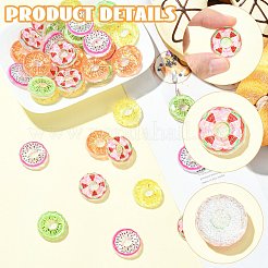 40 Stück 5 Farben Obst transparente Harz Cabochons&nbsp;CRES-CJ0001-85