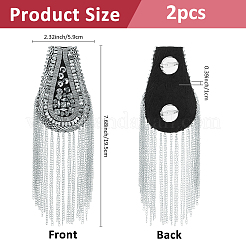 2 шт. железные и стеклянные эполеты аксессуары для костюма&nbsp;DIY-FH0009-04B