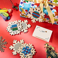 1 пакетик наборов для вышивки крестом по дереву на рождественскую тематику&nbsp;WOOD-SC0002-23A