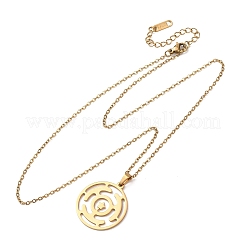 Halskette mit Labyrinth-Symbol-Anhänger aus Edelstahl 304 für Damen und Herren&nbsp;NJEW-K308-08G