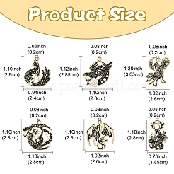 24шт 6 стиля подвески из сплава с эмалью&nbsp;ENAM-YW0004-92