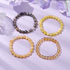 4 Uds. Constelación de jade topacio natural redondo de 8mm y jade amarillo teñido y jaspe picasso&nbsp;BJEW-JB10637