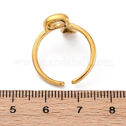 女性用304ステンレススチールオープンカフリング  文字L  18KGP本金メッキ  文字p  13~14x7~15mm&nbsp;RJEW-M060-01G-16