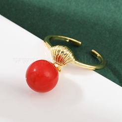 Латунь манжеты кольца RJEW-C139-04G