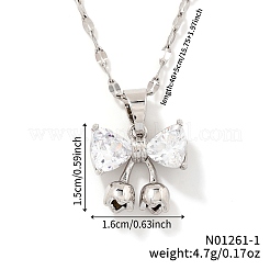 Латунные подвески-бантики с прозрачными кубическими цирконами RA0776-1