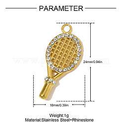 Подвески из нержавеющей стали 304 со стразами&nbsp;STAS-OY009-97G