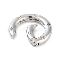Messing Micro Pave klare Zirkonia Feder Tor Ringe&nbsp;X-KK-M293-54P