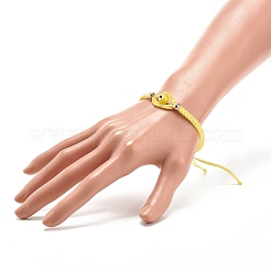 Плетеный браслет из бисера сглаз лэмпворк&nbsp;BJEW-JB07857-02