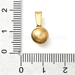 304ステンレススチールチャーム  丸いチャーム  ゴールドカラー  10.5x8mm  穴：5.5x3mm&nbsp;STAS-H200-07A-G