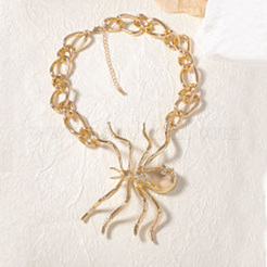 Кулон в виде паука на Хэллоуин из сплава со стразами JEWB-P337-01G