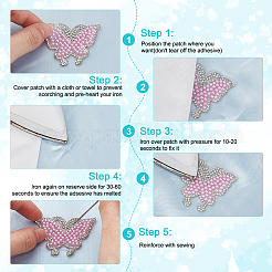 10 шт. бабочка со стразами для горячей фиксации&nbsp;PATC-DR0001-04A