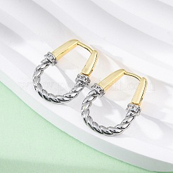 Латунные серьги-кольца из прозрачного кубического циркония&nbsp;EJEW-H158-17A-GP