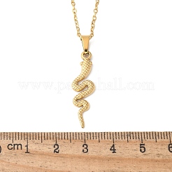 Ожерелья из нержавеющей стали 304 с подвеской в виде змеи для женщин и мужчин&nbsp;LS-NJEW-Z063-03G-04
