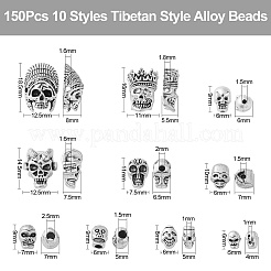 150шт 10 стиля бусины из сплава в тибетском стиле&nbsp;TIBEB-CJ0001-21