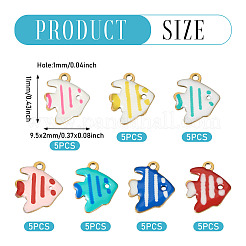 35 Stück 7 Farben Edelstahl-Emaille-Charms&nbsp;STAS-TA0005-39