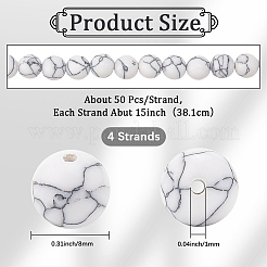 4 fili di perline di howlite sintetiche&nbsp;G-SC0003-38