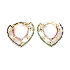 Серьги-кольца с кубическим цирконием EJEW-M216-08A