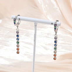 Orecchini pendenti a cerchio in ottone con pavé di zirconi cubici&nbsp;KK-CBAD9DF-02P-B