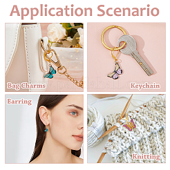 32 шт. 8-х цветные эмалевые подвески-маркеры для фиксации стежков в виде бабочек&nbsp;HJEW-HS00079