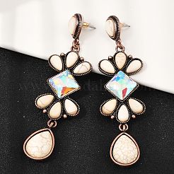 Серьги-гвоздики из сплава синтетической бирюзы&nbsp;LS-EJEW-U053-05R