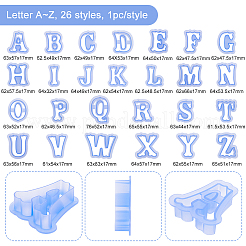 プラスチック金型  クッキーカッター  クッキー型  DIYビスケットベーキングツール  a～zの文字  藤紫色  61~76x32~83x17mm  26個/セット&nbsp;DIY-WH0301-81E