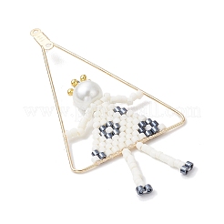 Подвески ручной работы из стеклянного бисера девочка играет на качелях большие&nbsp;PALLOY-MZ00695-02