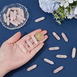 26 pietra curativa a forma di proiettile con punte doppie di quarzo rosa naturale&nbsp;G-OC0005-99