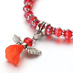 Ангел стекла бисером акриловые шарм браслеты BJEW-JB01795-02