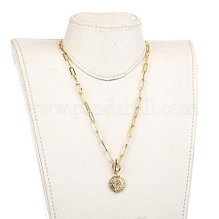 Collana con pendente in ottone con zirconia cubica&nbsp;NJEW-JN02943