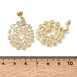 Aretes colgantes de circonita cúbica con micro pavé de latón para mujer&nbsp;EJEW-F423-01G