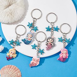 Porte-clés pendentif en résine opaque sirène&nbsp;KEYC-JKC00624